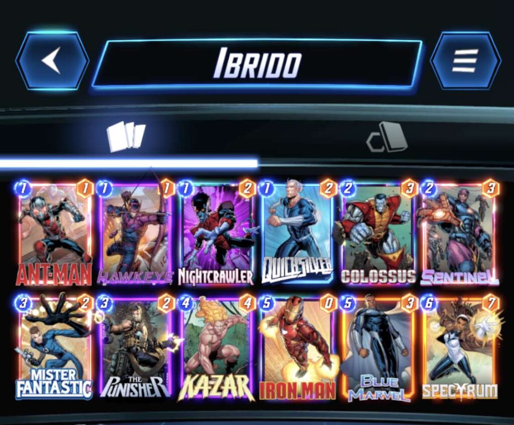 Deck "Ibrido" per Marvel Snap